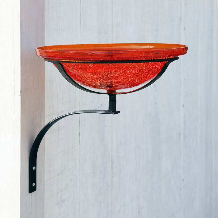 Crackle Glass Birdbath 12